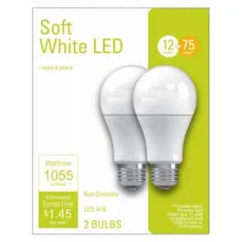 LED Light Bulbs A21 Soft White 1055 Lumens 12-Watt 2-Pack Energy Saving GE