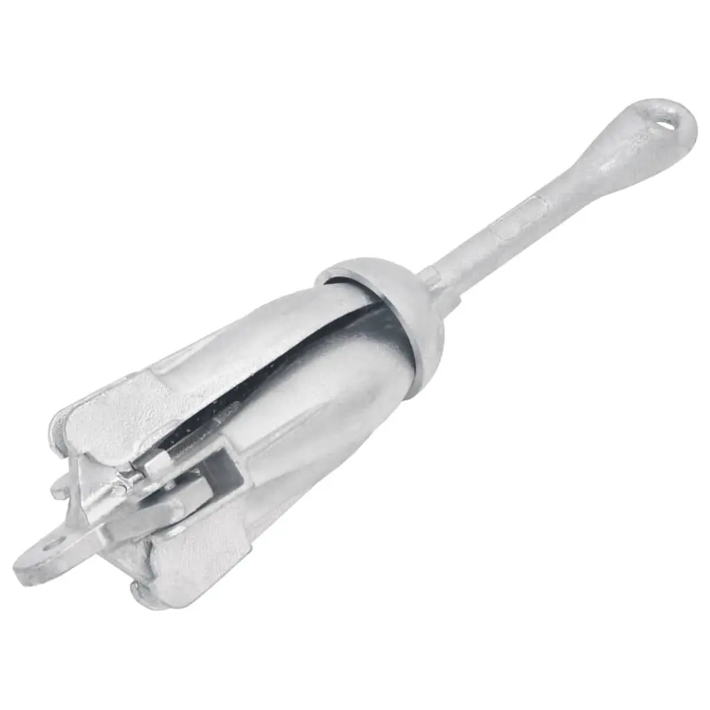 Folding Anchor Silver 5.5 lb Malleable Iron Camping and Boating