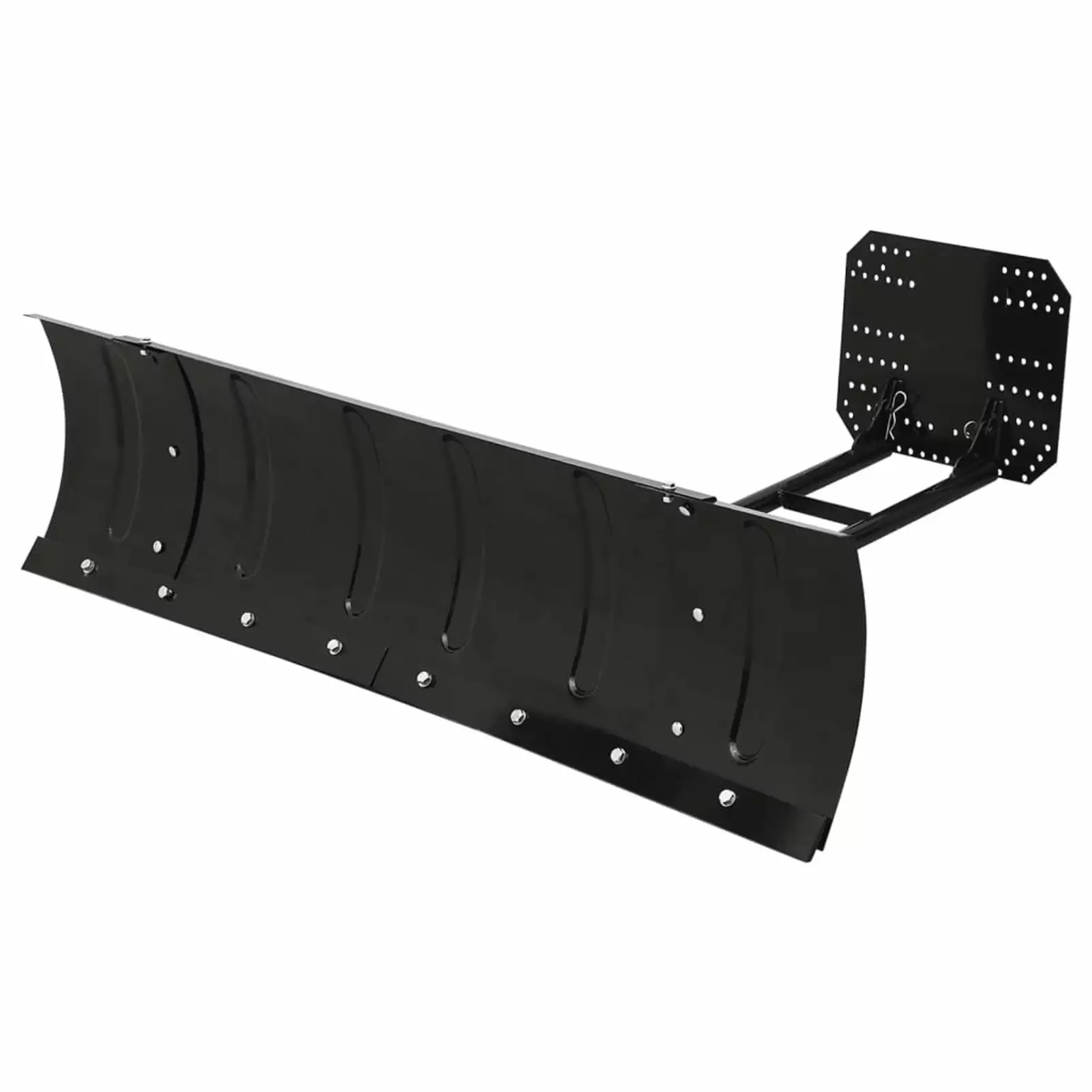 Anself Snow Plough Angles Adjustable Powder-Coated Steel Snow Pusher Black ATV. Driveways. Sidewalks. and Pathways Snow Sh...