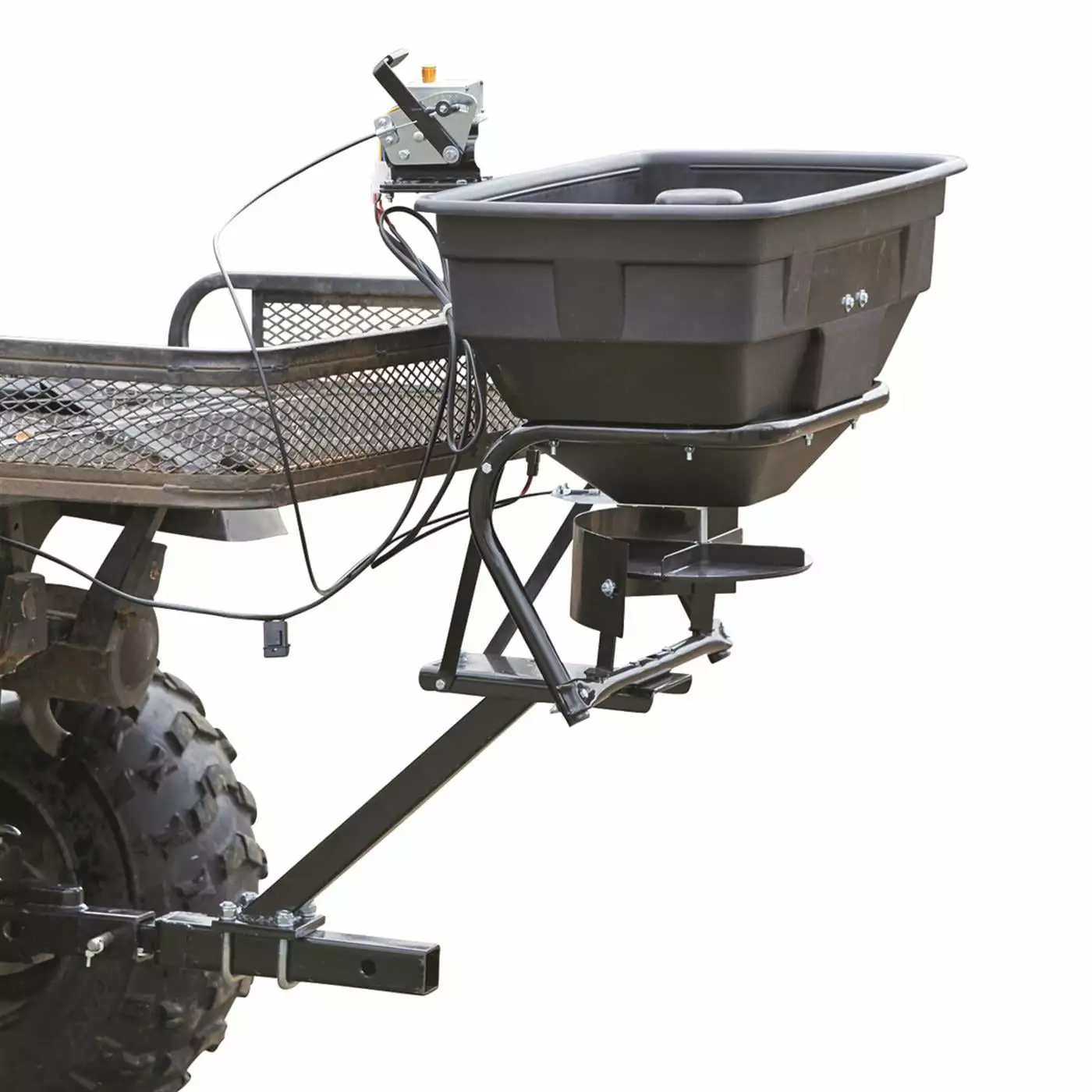 Guide Gear UTV/ATV Broadcast Spreader Seeder. 125-lb. Capacity. Lawn and Garden Seed Spreaders. 12-Volt. Rain Cover