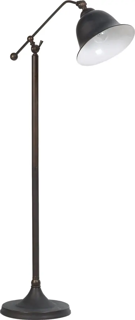 Eduardo Bell Shade Floor Lamp Dark Bronze Living Room Light
