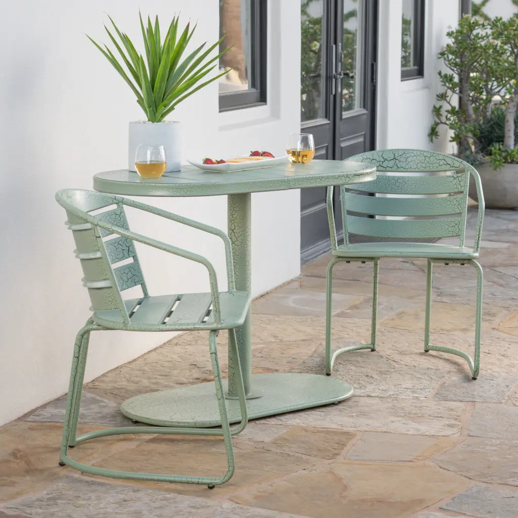 Santa Monica Bistro Set Green Iron nh-gardenpara