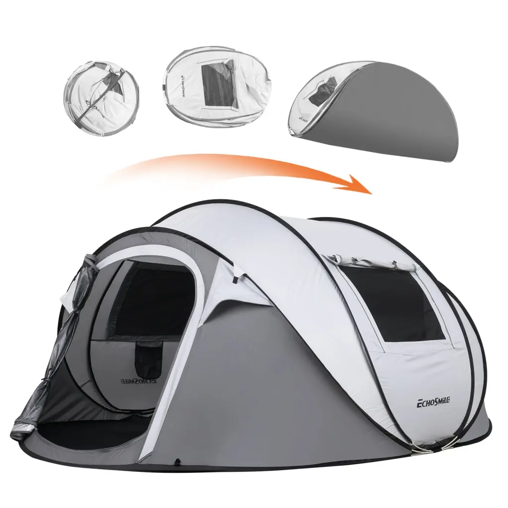 4-6 Persons White Gray Pop Up Boat Tent White Gray Polyethylene rigmore