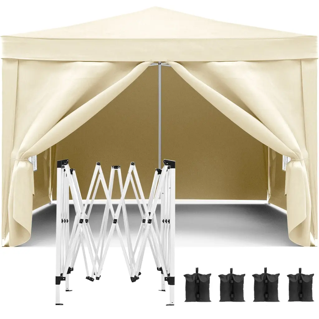10x10 Folding Canopy 4 Removable Sidewalls Outdoor Event Shelter sunlight store