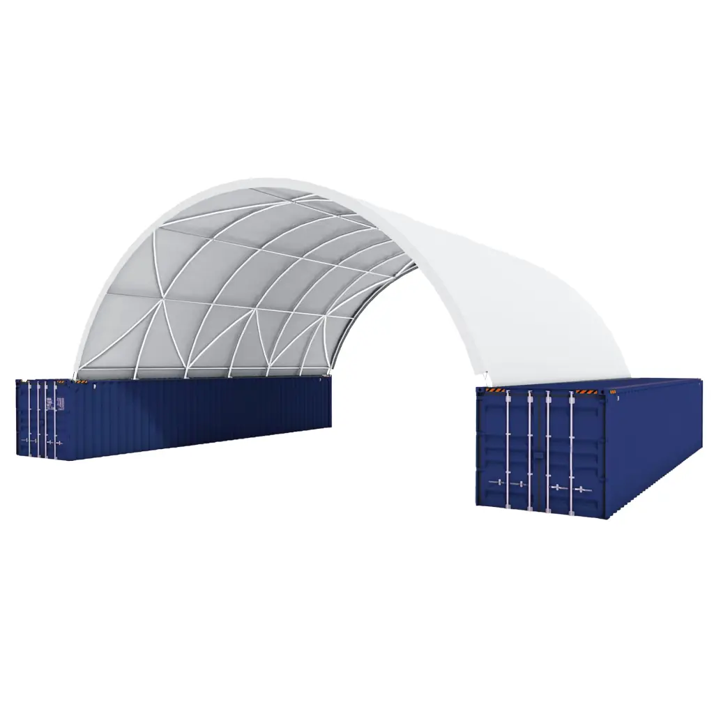 Ping Container Canopy Shelter 40X40X13 11 Oz Pe White Steel Frame chery industrial inc