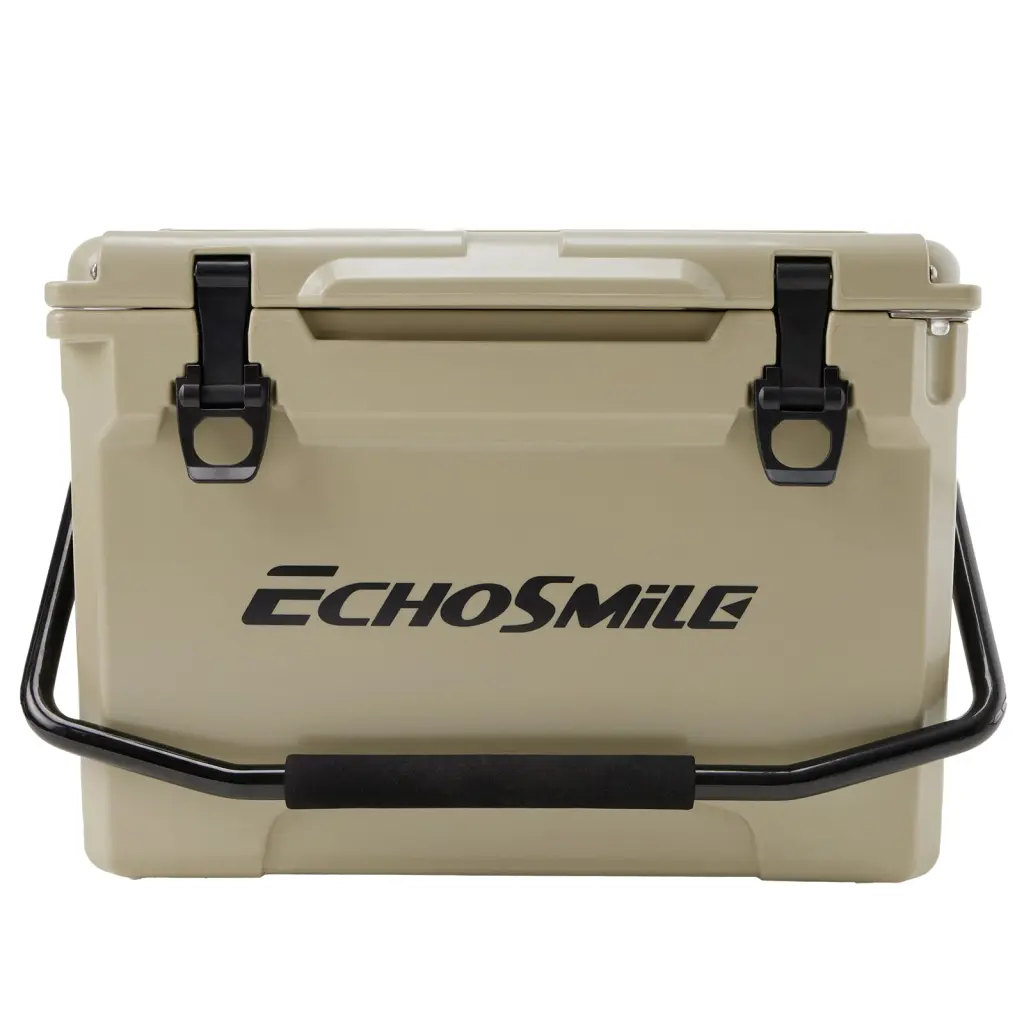 25Qt Khaki Hued Insulated Box Khaki Polyethylene Cooler Outdoor Camping Picnic rigmore