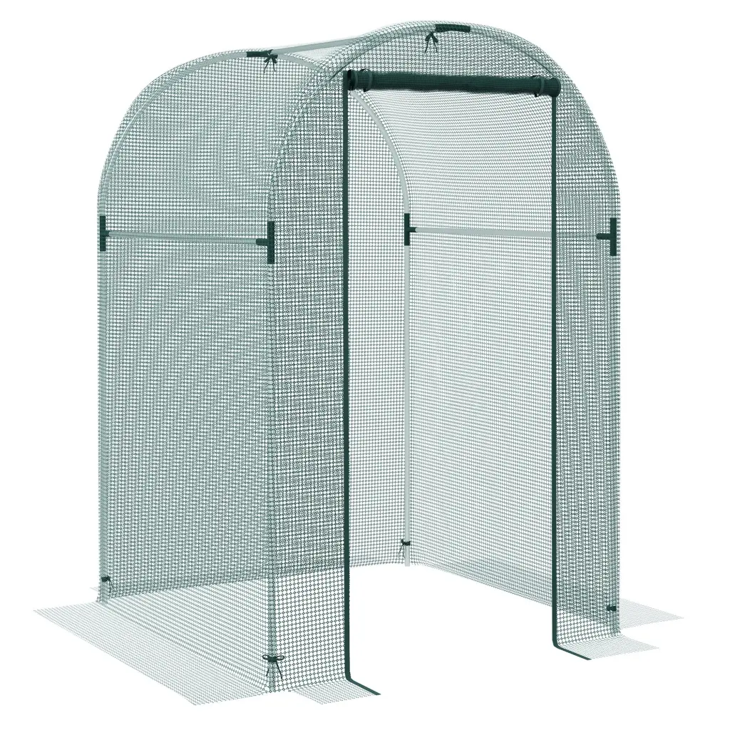 Outsunny 4x4 Foot Crop Cage Plant Protection Tent Zippered Door aosom business