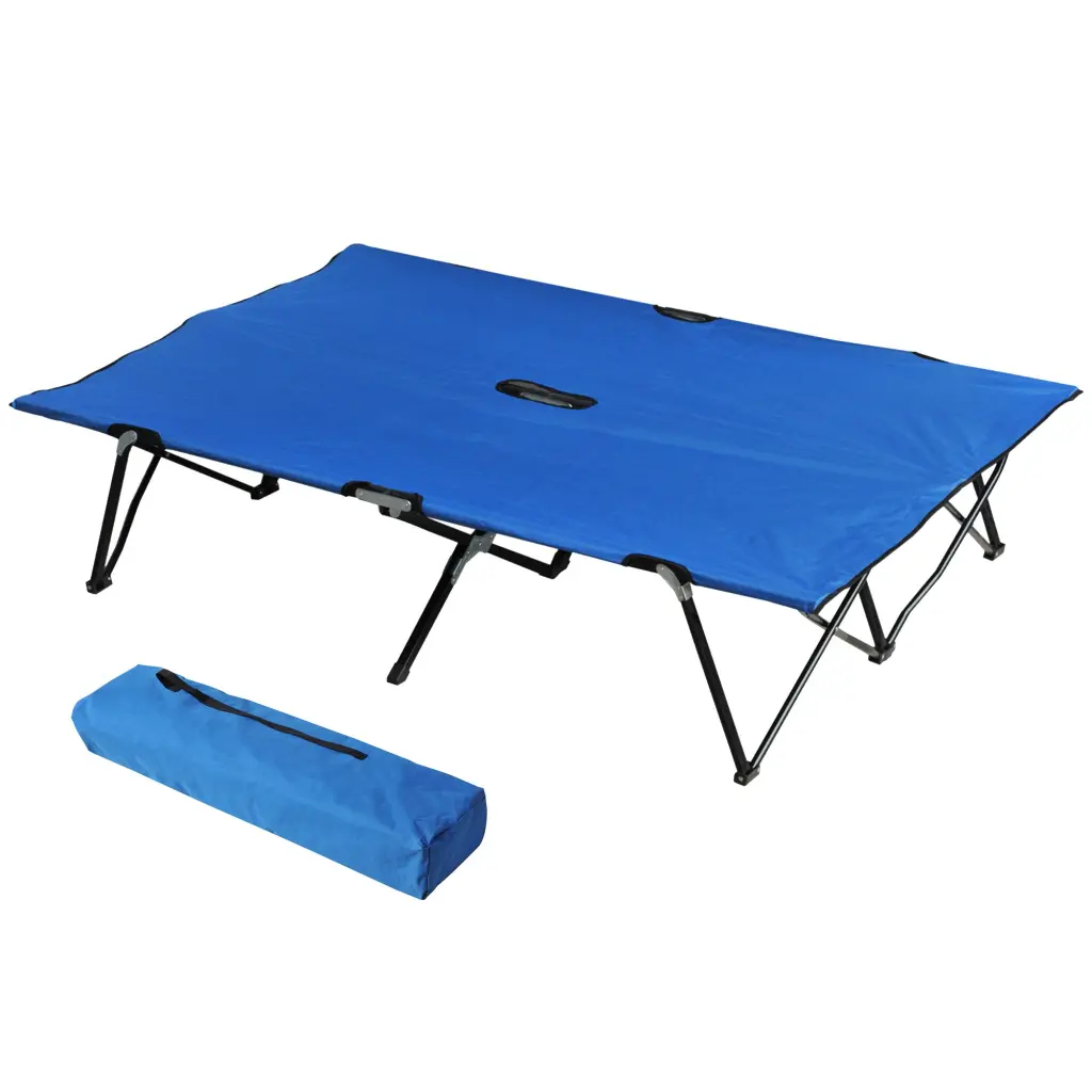 Outsunny 2 Person Folding Camping Cot Adults 50 Inch Extra Wide aosom business