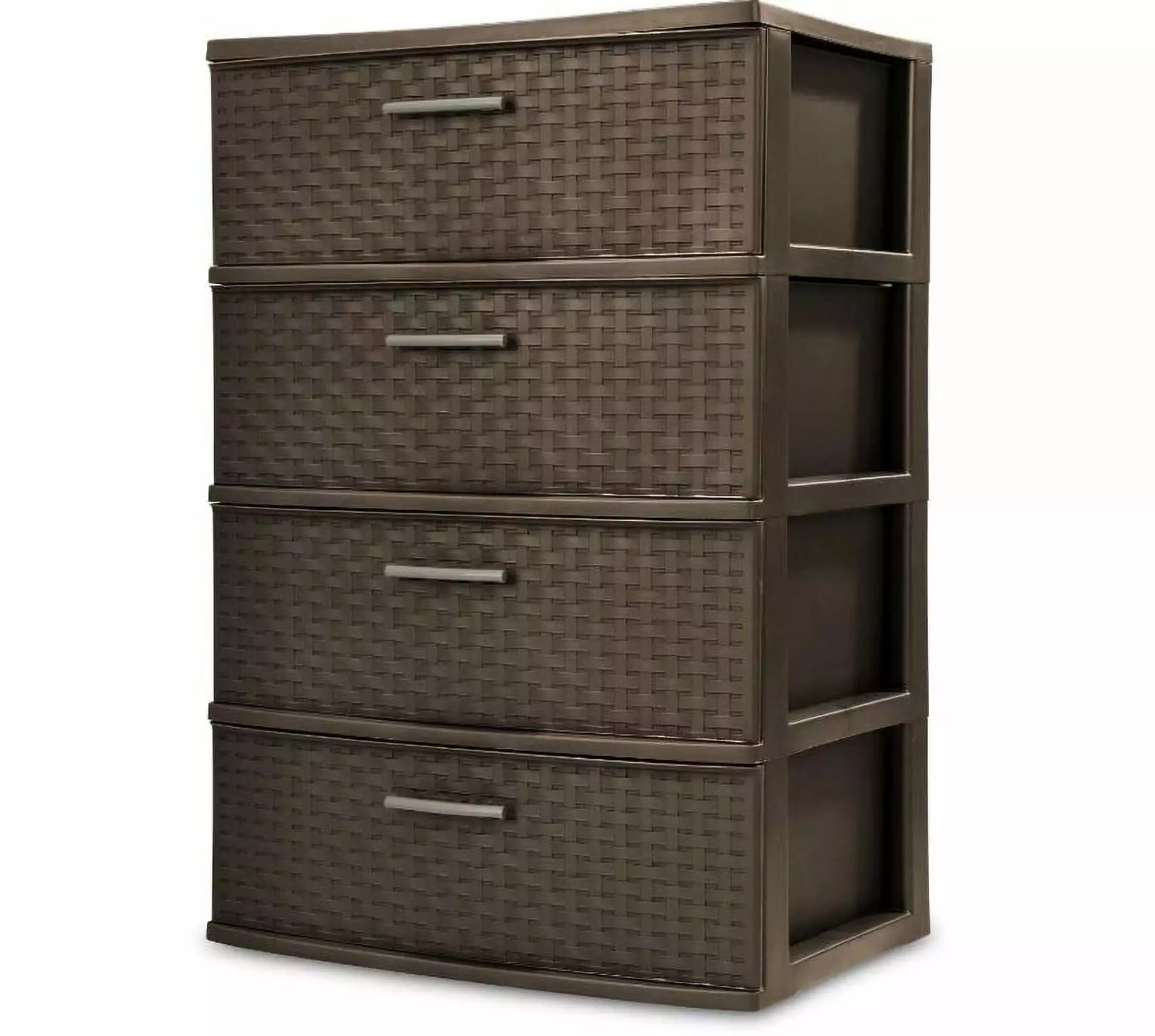 Espresso 4 Layer Wide Weave Tower Storage Drawers Kitchen Under Desk Emersware