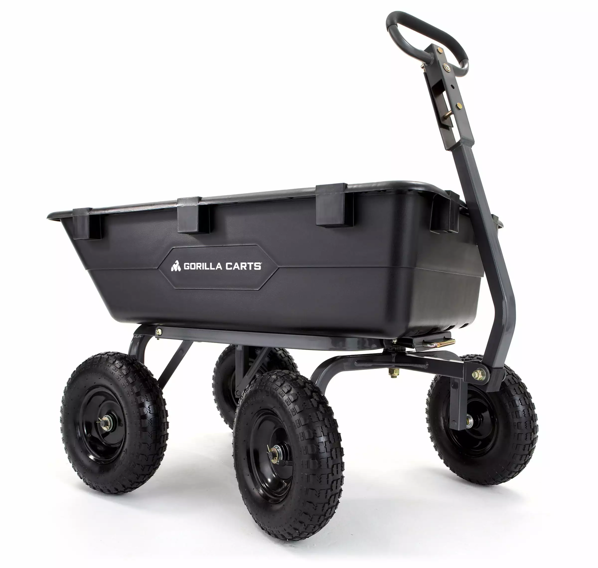 Gorilla Carts GOR6PS 1200-lb. Heavy-Duty Poly Garden Dump Cart 13 Tires. 40 x 25 x 10 Bed