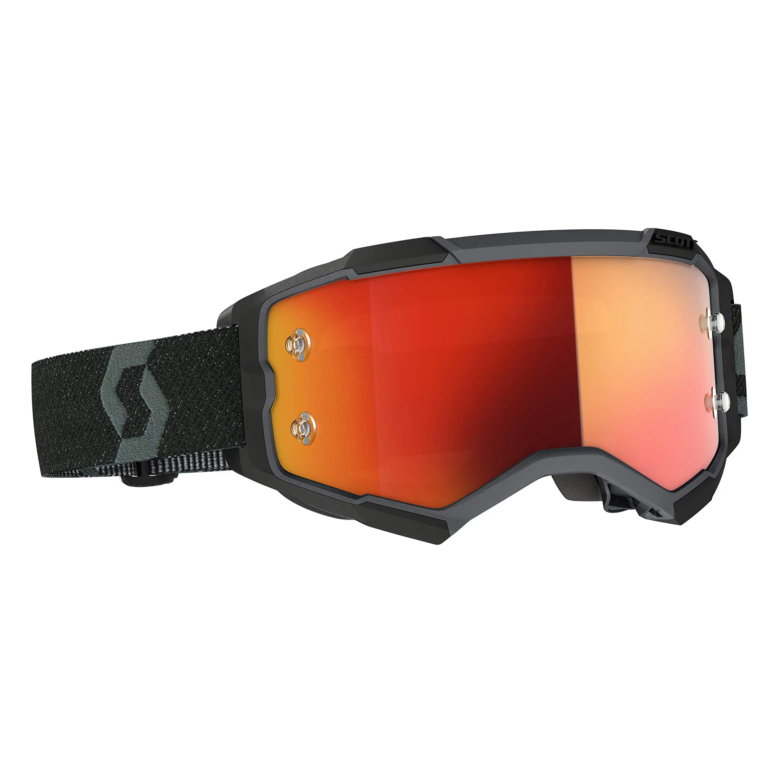 Scott Fury MX Offroad Goggles Black w/Orange Chrome Lens - MGW-25289