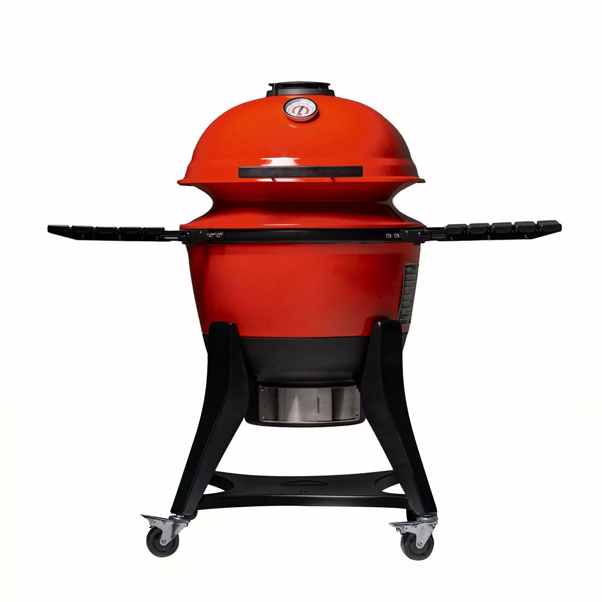 Kamado Joe Kettle Joe 22 . Charcoal Grill Red Hinged Lid and Side Shelves