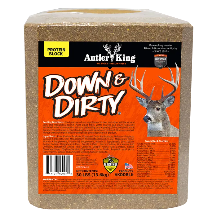 Antler King Down & Dirty Block 30 lb - Deer Mineral Block Attractant