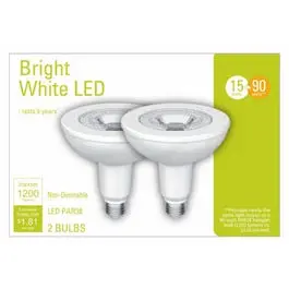 LED Outdoor Flood Light Bulbs Bright White Clear 1200 Lumens 15-Watt 2-Pack GE