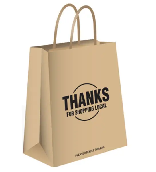 Ampac TVNB-SML Small Paper Shopper Bags Eco-Friendly Retail Packaging