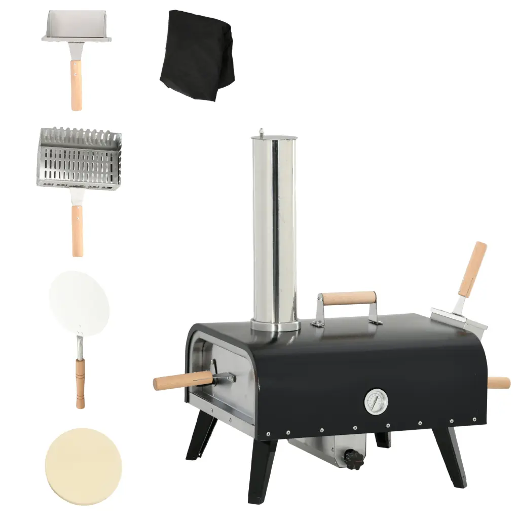 Outsunny Outdoor Pizza Oven 12 Inch Rotating Stone Peel And Cover aosom business