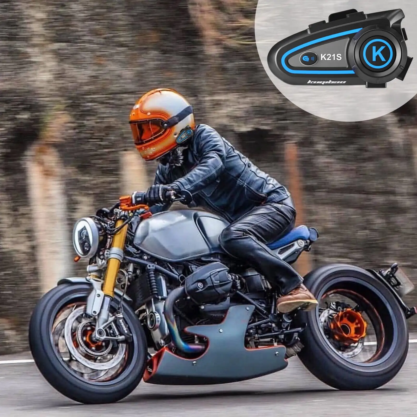 KQJQS Cycling Helmet Bluetooth Headset Motorcycle Intercom Dual Communication and High-Quality Sound. Built- Light