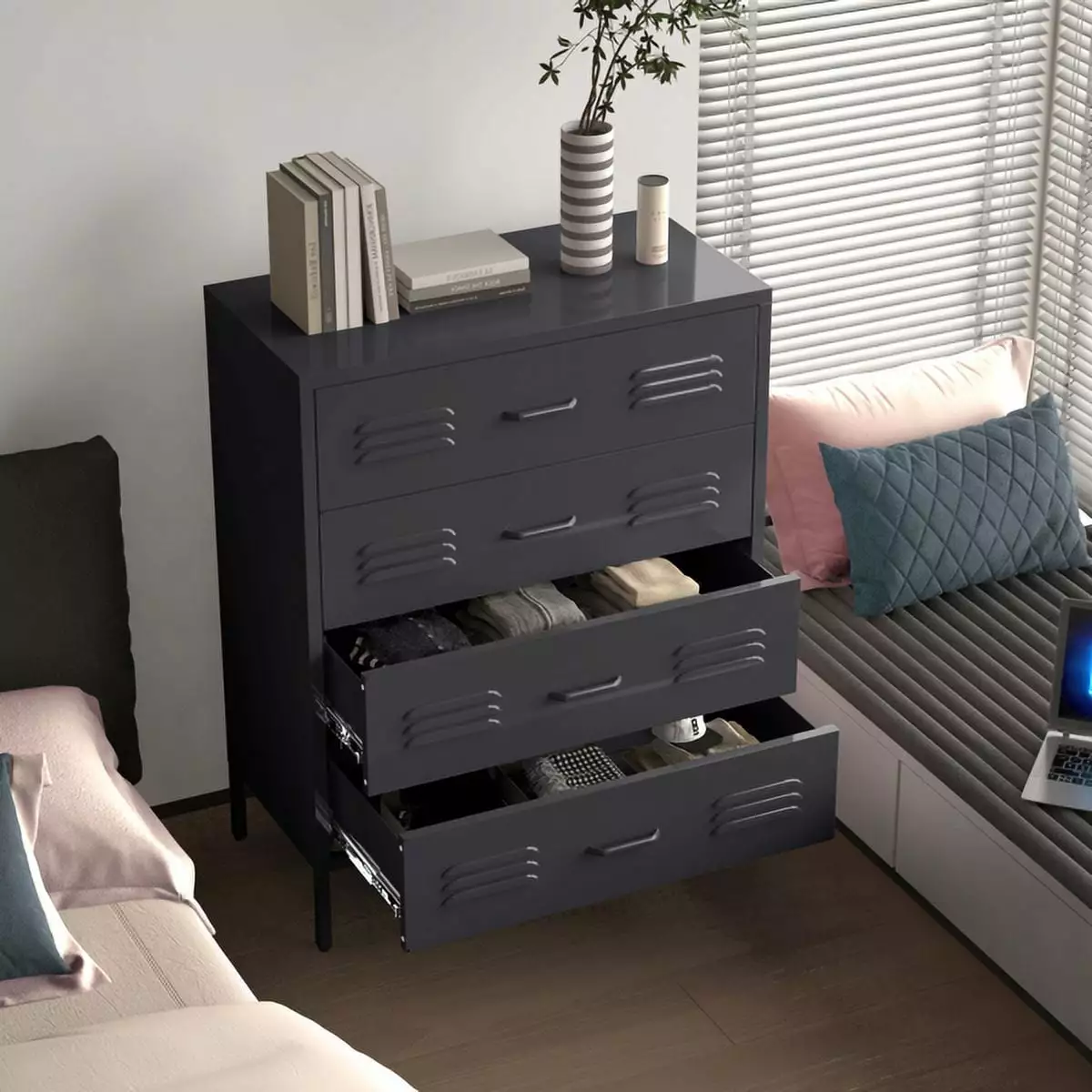 Four-Layer Chest Drawers Steel Rust Proof Bedroom Corridor Porch YTTX