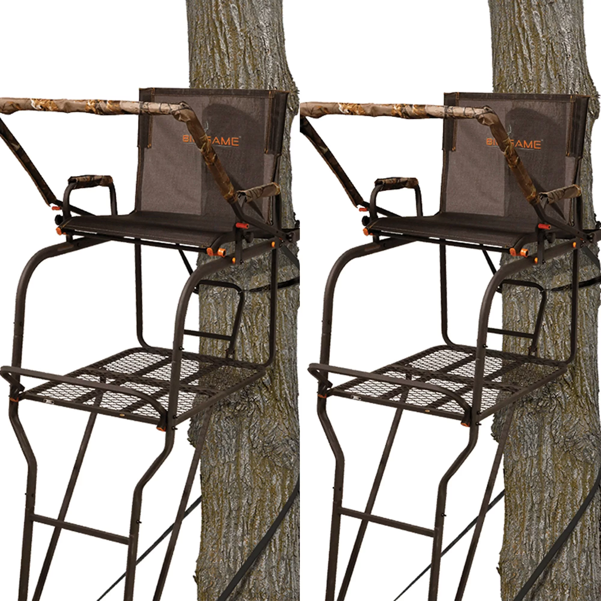 Big Game Hunter HD 1.5 Deer Hunting 18.5 Foot 1 Person Ladder Tree Stand 2 Pack